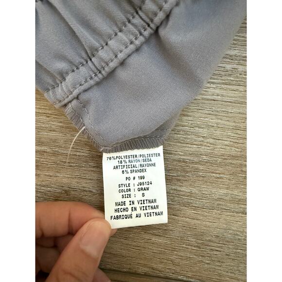 Jaanuu Scrub Pants Womens Size Small Gray Jogger Pants New Drawstring Zip Pocket - Picture 3 of 5